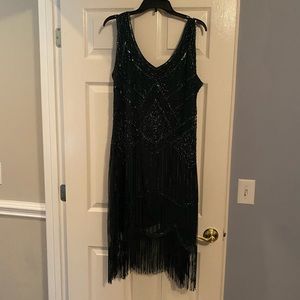 Dark Green Flapper Dress- xxl